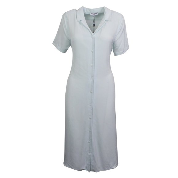 OPENING CEREMONY Slate Blue Lace Up Back Long Shirt Dress Size L $395